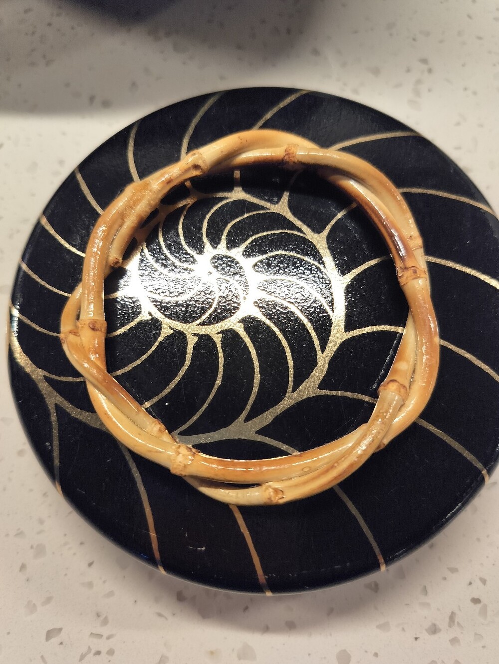Real Natural Twisted Bamboo Root Bangle Bracelet - Excellent Condition